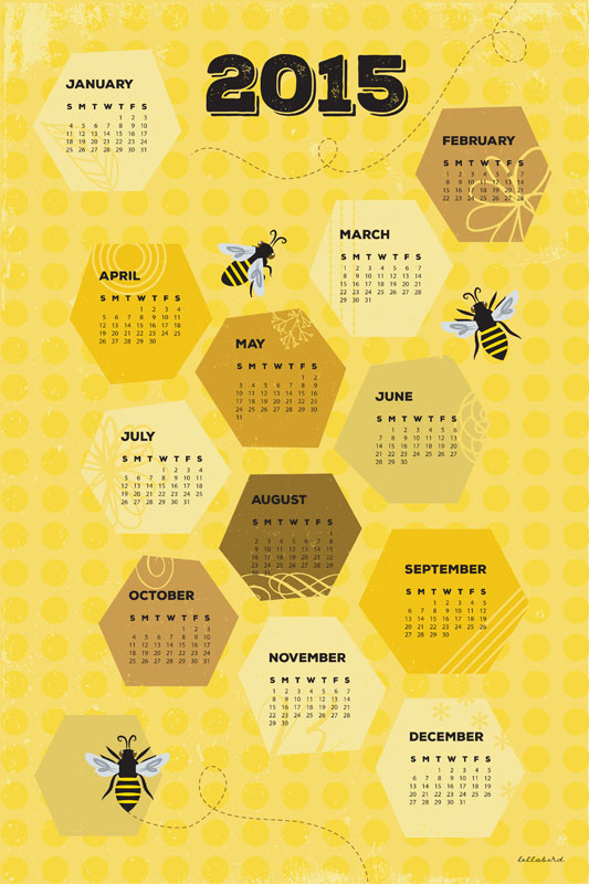 Bee Towel calendar by Lellobird