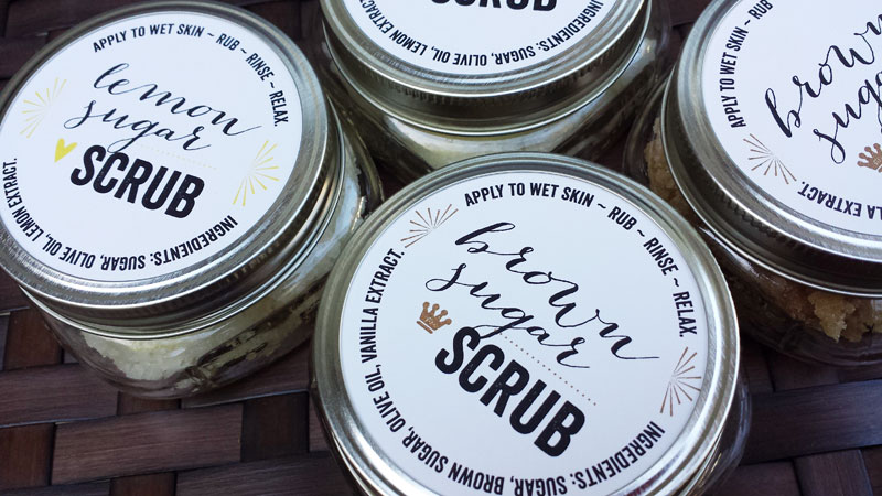 Free printable labels for sugar scrubs, by Lellobird