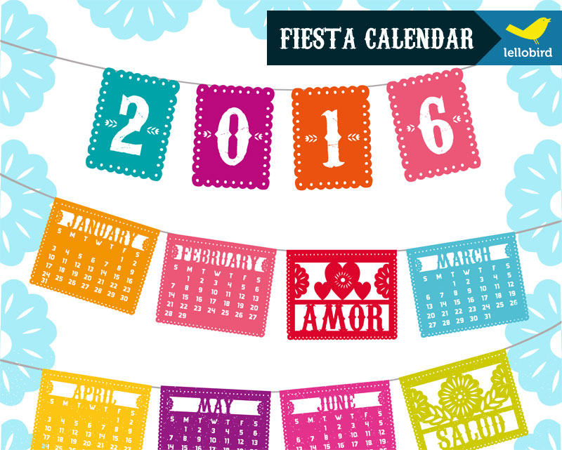 Fiesta Calendar by Lellobird, available at Spoonflower