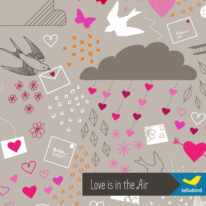 Love is in the Air fabric by Lellobird