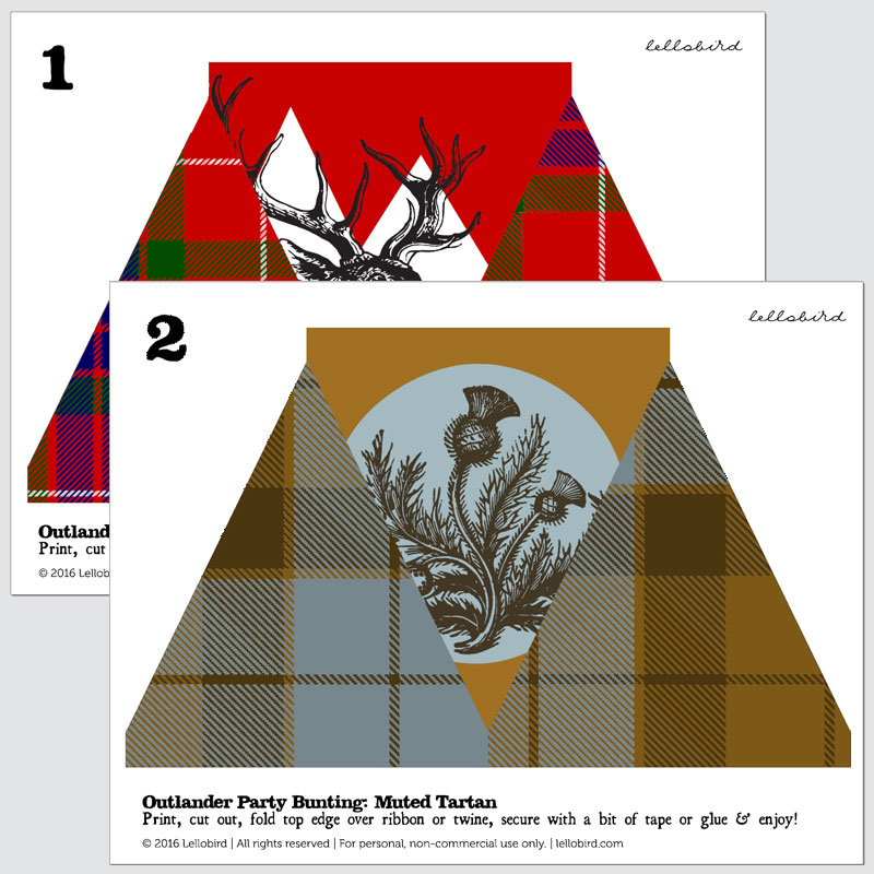 Outlander-inspired printable bunting by Lellobird