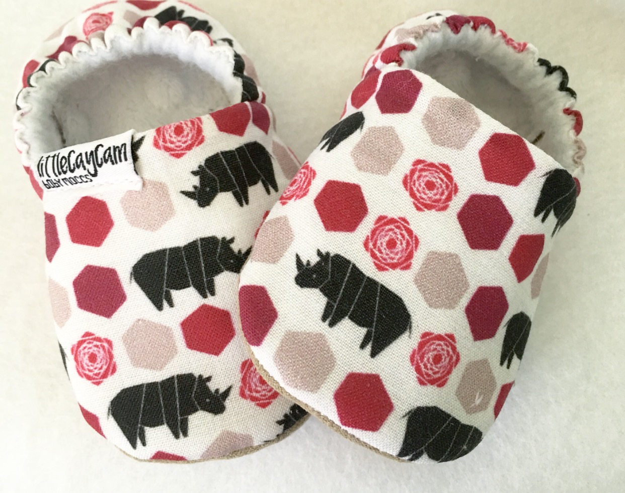 Baby shoes made from Lellobird fabric by Casey Dumadag