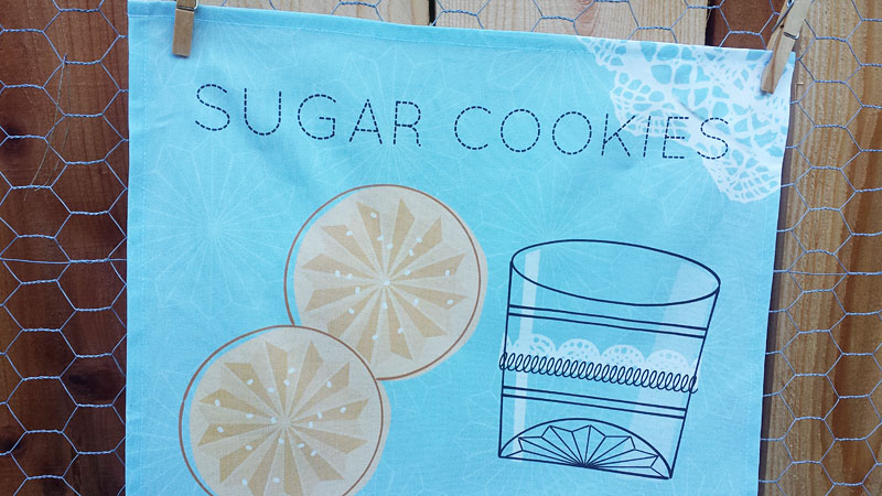 Grandma's Sugar Cookies tea towel by Lellobird at Spoonflower