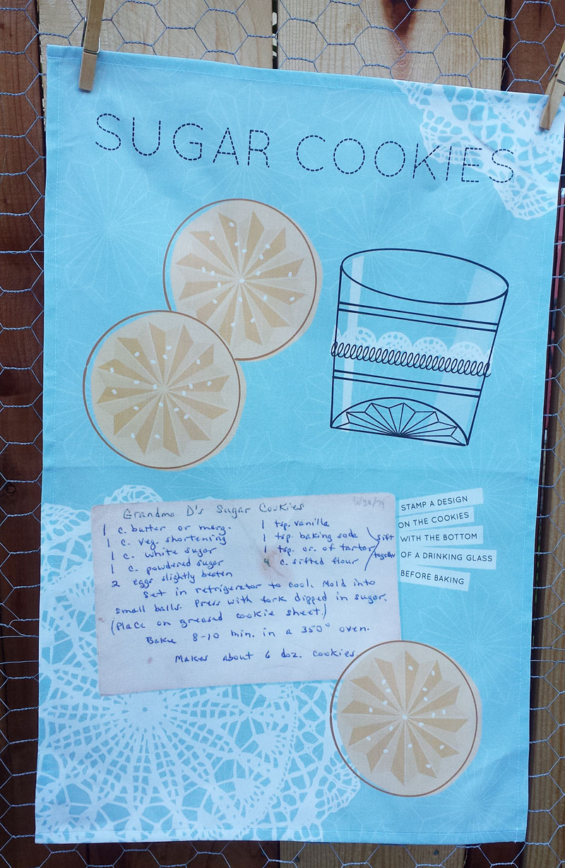 Grandma's Sugar Cookies tea towel by Lellobird at Spoonflower
