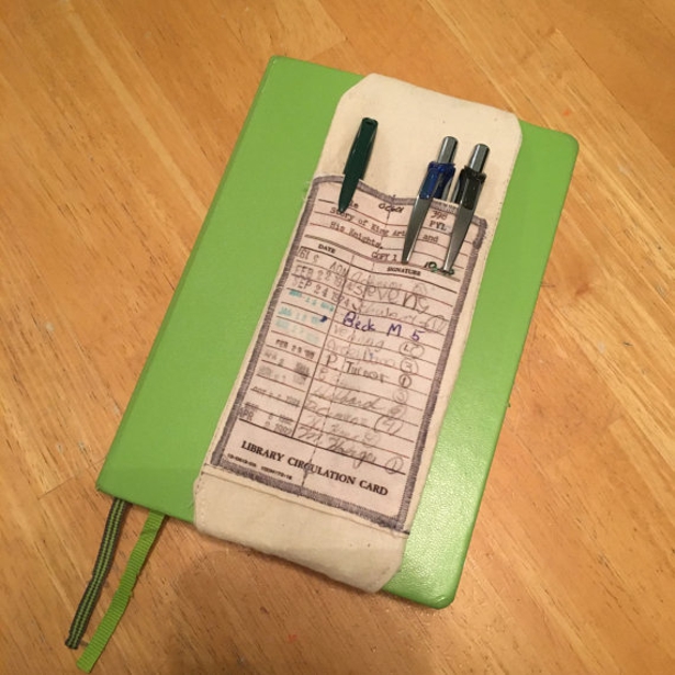 Pen holder by Door Number 9, featuring Old Friends fabric by Lellobird