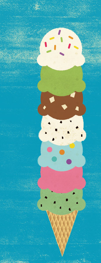 Ice cream cone illustration by Lellobird