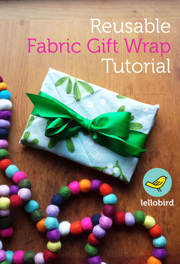Reusable fabric gift wrap tutorial by Lellobird