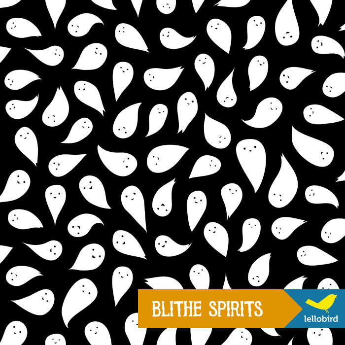 Blithe Spirits fabric by Lellobird, available at Spoonflower