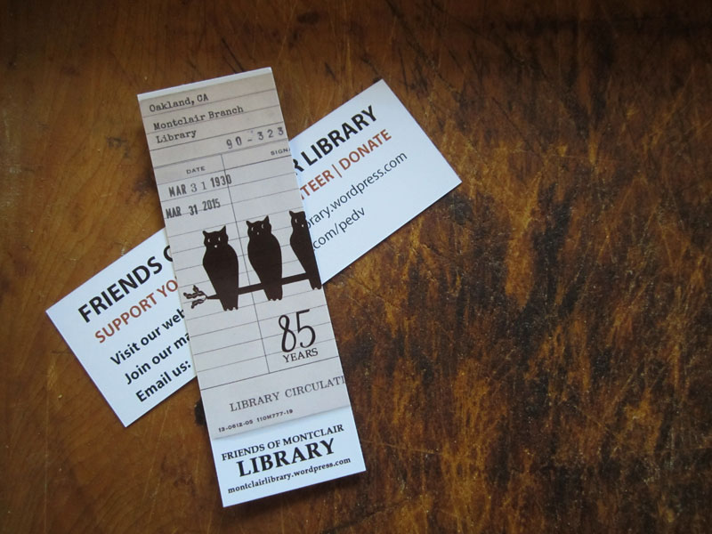 Bookmark for Friends of Montclair Library by Lellobird
