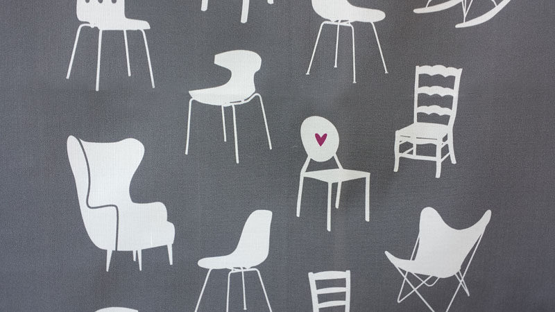 Lovely Chairs tea towel by Lellobird