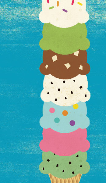 Ice cream cone illustration by Lellobird