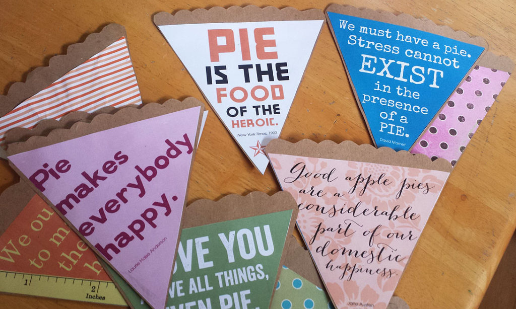 Printable Pi(e) Day bunting by Lellobird