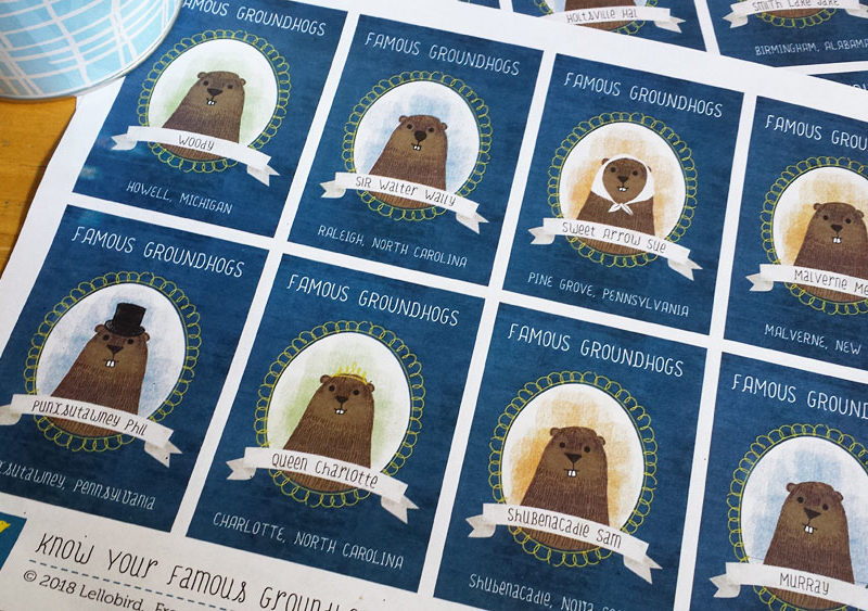 Know Your Famous Groundhogs trading cards by Lellobird