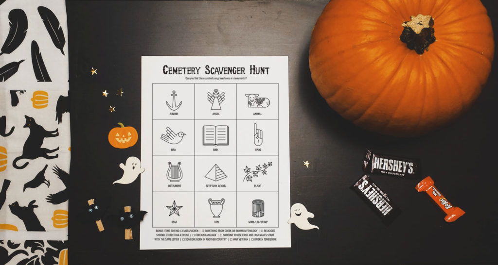 Cemetery Scavenger Hunt printable by Lellobird