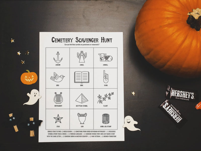 Cemetery Scavenger Hunt printable by Lellobird