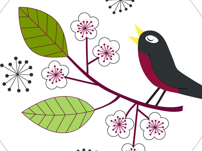 Spring Robin Embroidery Pattern by Lellobird