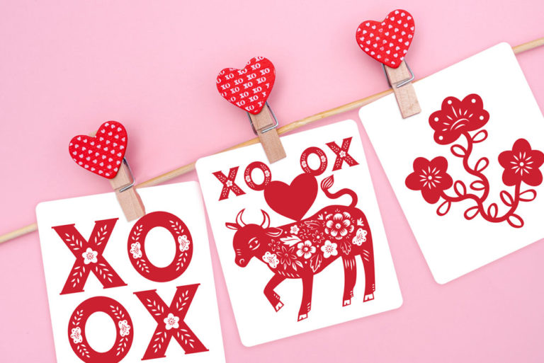 XO Ox Year of the Ox Valentines by Lellobird
