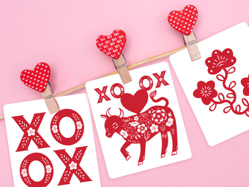 XO Ox Year of the Ox Valentines by Lellobird