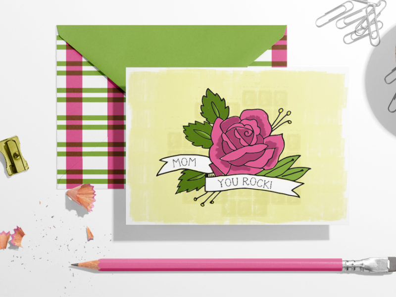Free printable tattoo-inspired Mother's Day card by Lellobird