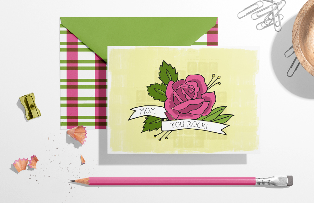 Free printable tattoo-inspired Mother's Day card by Lellobird