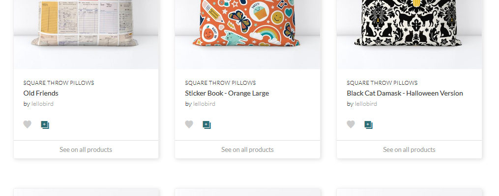 All Lellobird designs on throw pillows