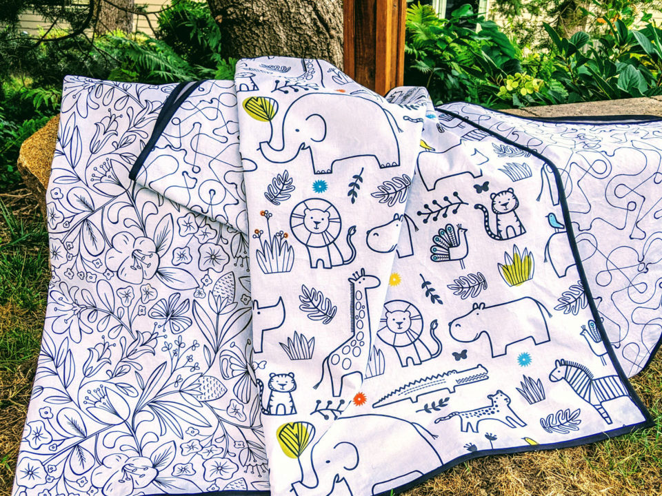 Playmat by Small Joy featuring Coloring Book Zoo design by Lellobird