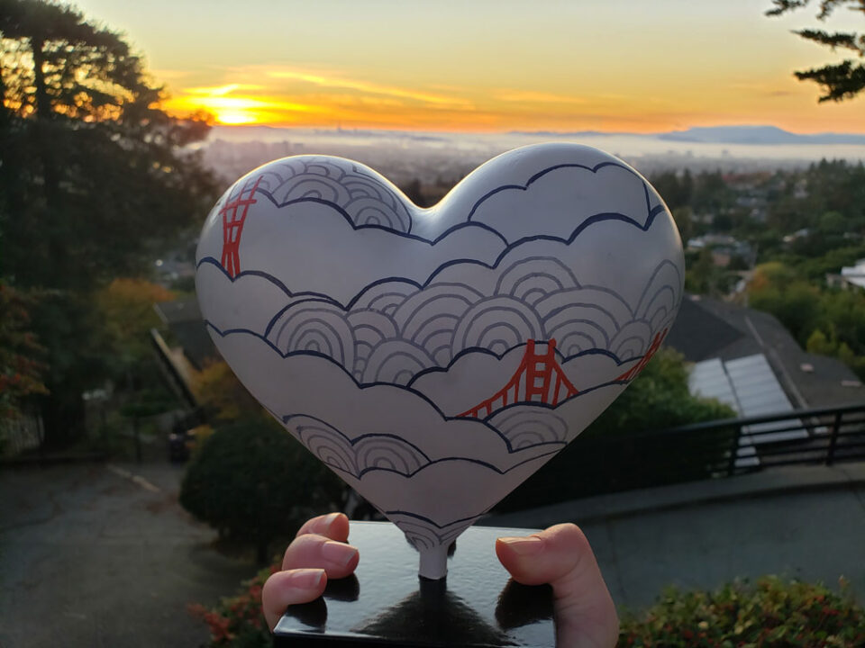 Fog City heart by Jeni Paltiel for SF General Hearts In San Francisco fundraiser 2026