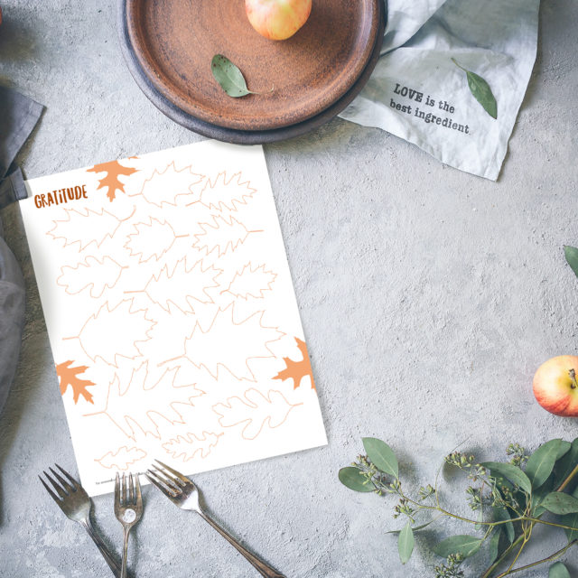 Gratitude leaf sheet