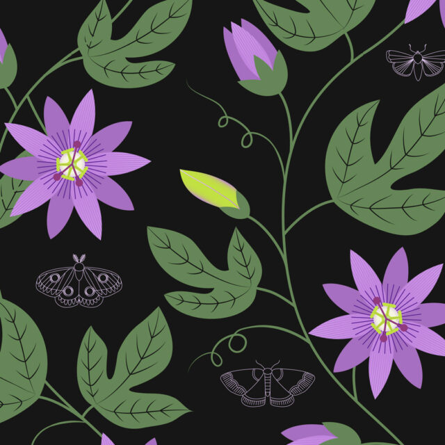 Moonlight Passion repeating surface design by Lellobird
