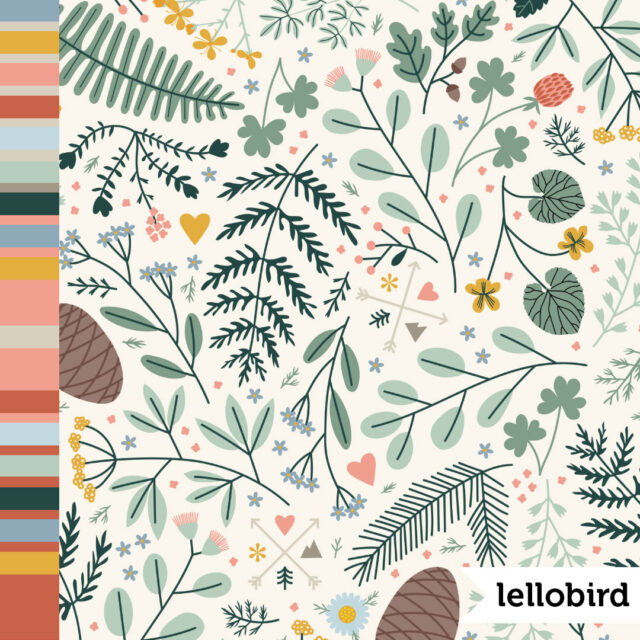 Mid-Century Summer Camp Wedding repeating surface design by Lellobird
