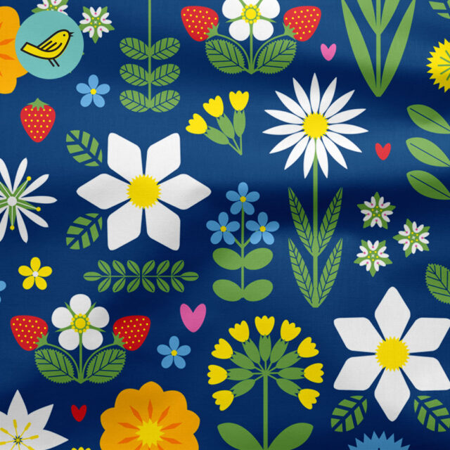 Vildablommar repeating surface design by Lellobird