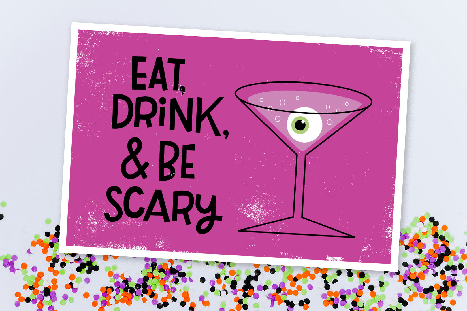 Eat, Drink & Be Scary Card