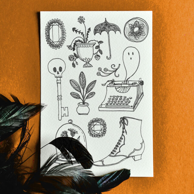 Spooky pen and ink illustrations by Lellobird