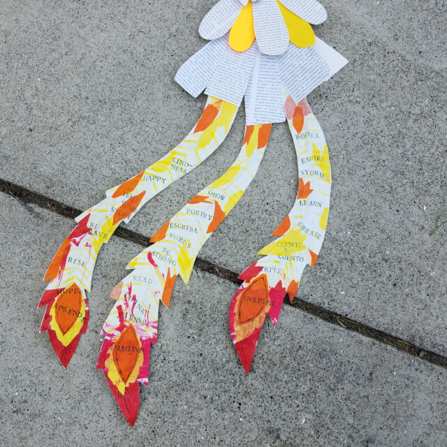Detail of tail from paper phoenix project