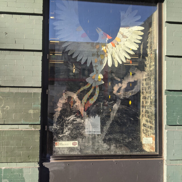 Paper phoenix project installed in window