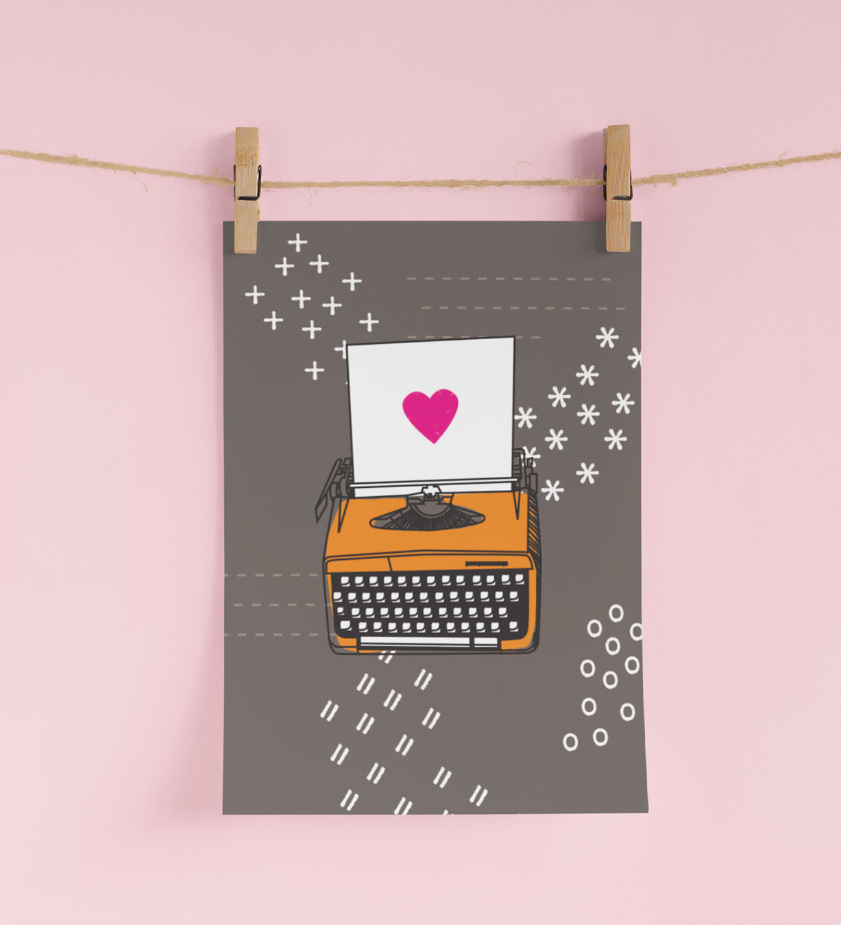 Typewriter Valentine Card
